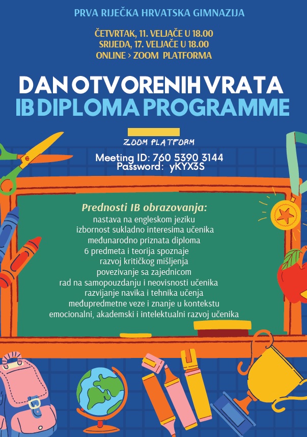 PRHG > Novosti > IB Diploma Programme - Dani otvorenih vrata (online)